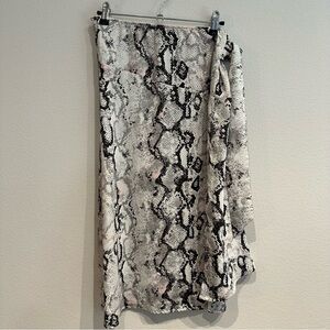 Y2K Laundry Shelli Segal Monochrome Patterned Snakeskin‎ Slip Skirt Size Medium